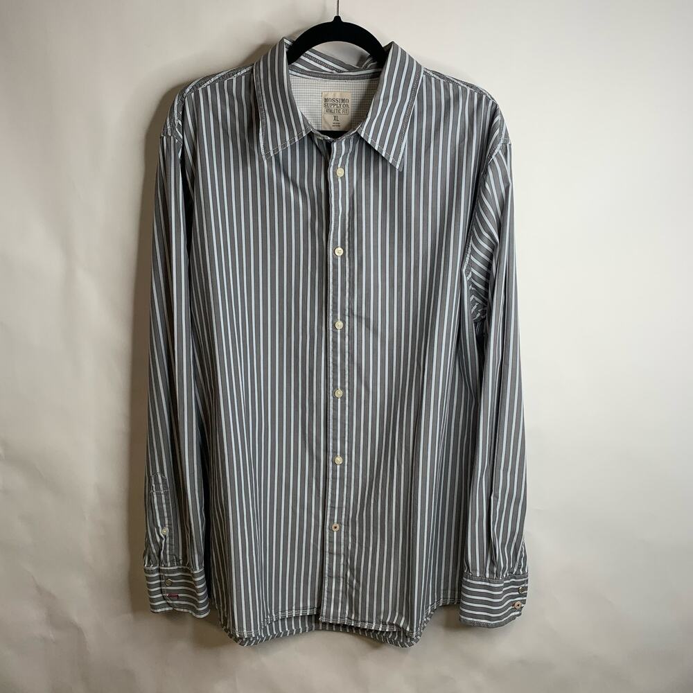 Mossimo Gray Striped Long Sleeve Shirt Sz XL